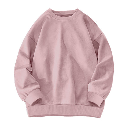 Sudadera con capucha de ante y polar de color liso con cuello redondo