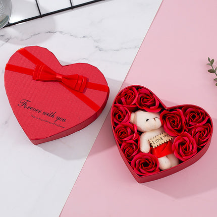 Caja de regalo de San Valentín con forma de corazón, color rojo rosa, caja de regalo de Año Nuevo, Navidad, Día de la Madre, Cumpleaños