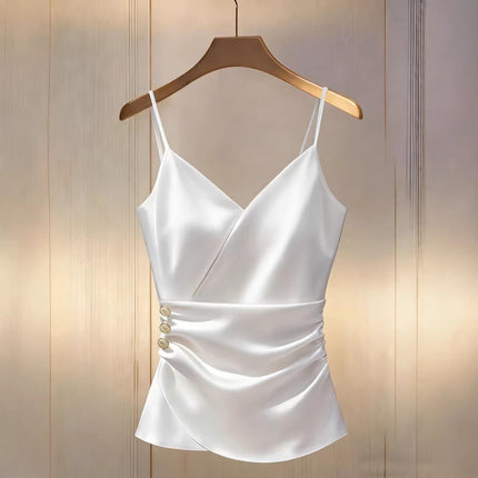 Top corto con tirantes de nuevo estilo en color liso