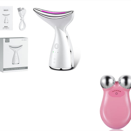 Dispositivo de belleza de cuello y cara por microcorriente EMS con terapia de fotones LED de 3 colores, para tensar la piel, reducir la papada, dispositivos de lifting facial