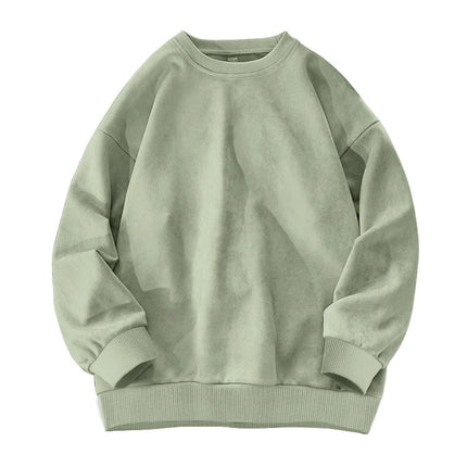 Sudadera con capucha de ante y polar de color liso con cuello redondo