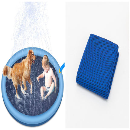 Piscina Antideslizante para Perros y Niños, Tapete de Juego de Agua para Exteriores, Fuente de Jardín para Verano