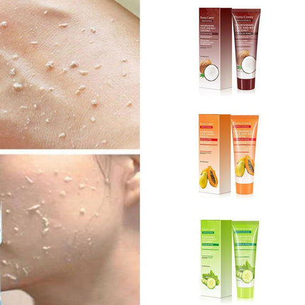 Crema exfoliante facial de pepino, coco y papaya para limpieza corporal