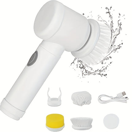 1 cepillo de limpieza eléctrico giratorio, limpiador de cocina de mano recargable por USB sin cable, cepillo de limpieza de baño recargable, cepillo de limpieza eléctrico giratorio automático para limpieza