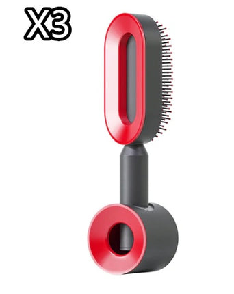 Cepillo de pelo autolimpiable para mujer, limpieza con una tecla, masaje de airbag anticaída, peine para el cuero cabelludo, cepillo antiestático.
