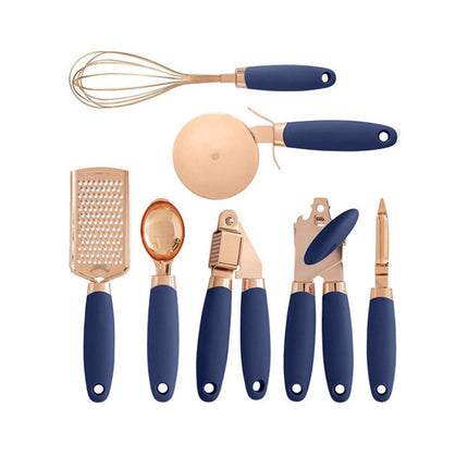 Juego de peladores de cocina con baño de cobre