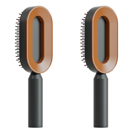 Cepillo de pelo autolimpiable para mujer, limpieza con una tecla, masaje de airbag anticaída, peine para el cuero cabelludo, cepillo antiestático.