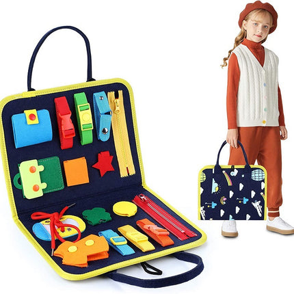 Nuevo Busy Book Tablero de actividades para niños, vestirse y abrocharse, aprendizaje del bebé, educación temprana, preescolar, juguete sensorial de aprendizaje