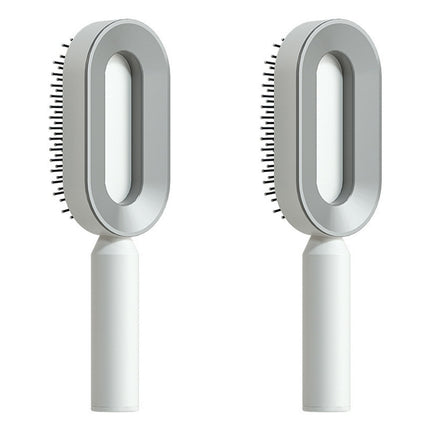 Cepillo de pelo autolimpiable para mujer, limpieza con una tecla, masaje de airbag anticaída, peine para el cuero cabelludo, cepillo antiestático.