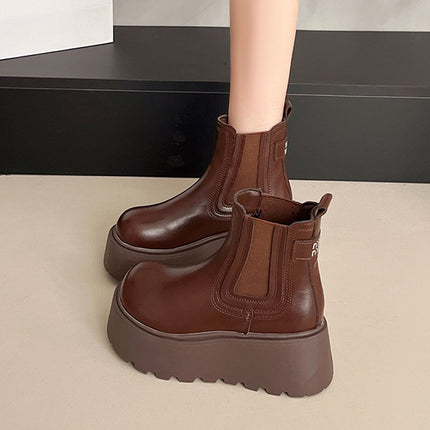 Botines de mujer con suela gruesa estilo británico