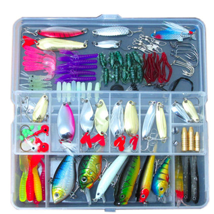 132 Uds. Juego de Señuelos de Pesca Mixtos con Anzuelos Minnow Kit de Señuelos de Pesca en Caja Cebo Artificial