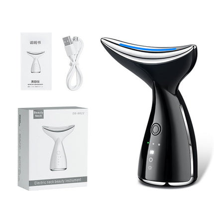Dispositivo de belleza de cuello y cara por microcorriente EMS con terapia de fotones LED de 3 colores, para tensar la piel, reducir la papada, dispositivos de lifting facial