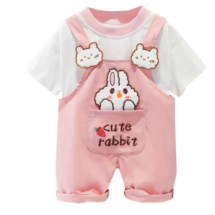 Ropa infantil, hombres y mujeres, bebé, verano, dibujos animados, peto de manga corta.