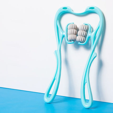 Masajeador manual multifuncional de cuello de seis ruedas para aliviar el dolor