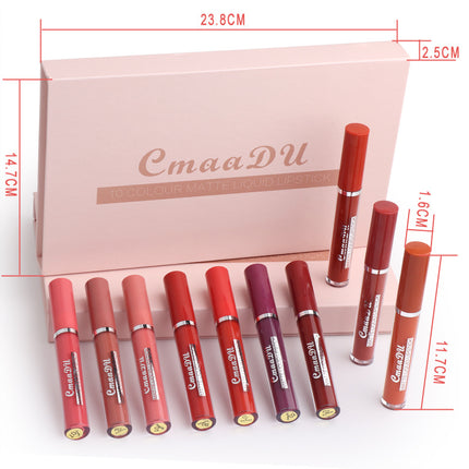 Lápiz labial mate impermeable de copa antiadherente para mujer