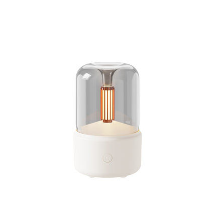 Humidificador de aire portátil con luz de vela, 120 ml, USB, vaporizador frío, 8-12 horas de duración, con luz LED nocturna.