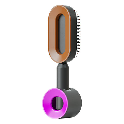 Cepillo de pelo autolimpiable para mujer, limpieza con una tecla, masaje de airbag anticaída, peine para el cuero cabelludo, cepillo antiestático.