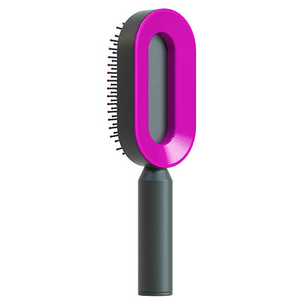 Cepillo de pelo autolimpiable para mujer, limpieza con una tecla, masaje de airbag anticaída, peine para el cuero cabelludo, cepillo antiestático.