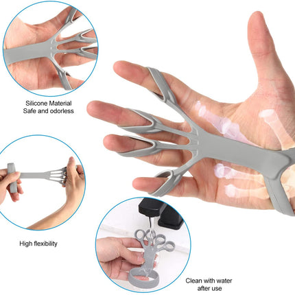 Dispositivo de agarre de silicona, ejercitador de dedos, estirador, entrenador de agarre para manos con artritis, fortalecimiento de la rehabilitación para aliviar el dolor