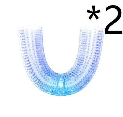 Cepillo de dientes eléctrico automático inteligente 360 grados resistente al agua tipo U blanqueador con luz azul carga USB