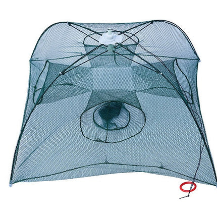 Red reforzada de 4-20 agujeros para pesca automática, jaula para camarones de nailon plegable, trampa para peces, red de lanzamiento, trampa plegable para cangrejos, red de pesca