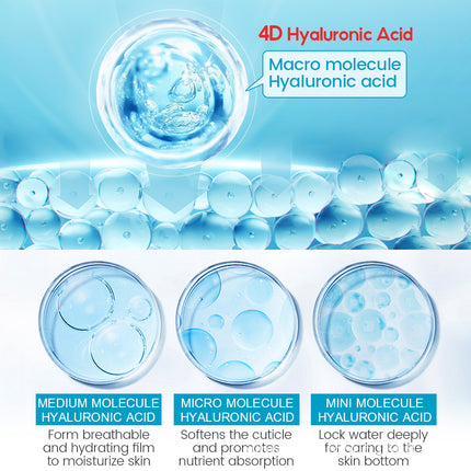 Sérum Facial de Ácido Hialurónico Antienvejecimiento Reductor de Poros Blanqueador Crema Hidratante Facial Cuidado Piel Seca